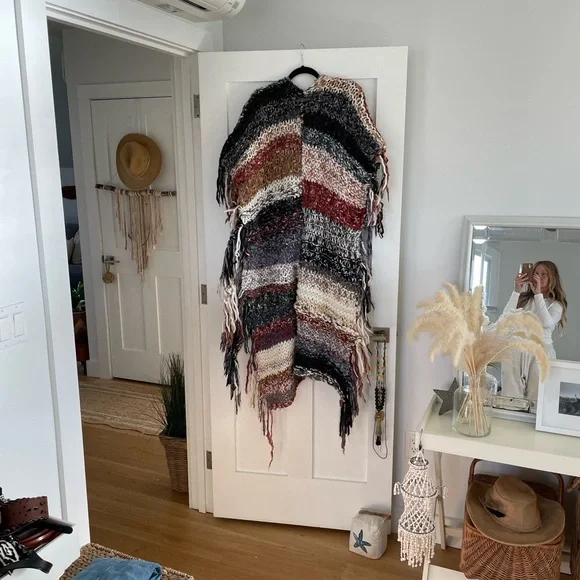 Free People Multicolor Maxi Knit Poncho - Picture 10 of 11